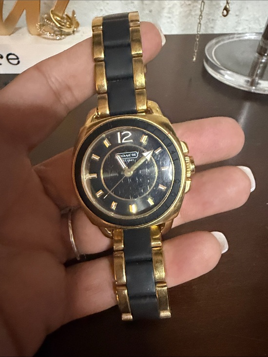 Coach Jewelry - Coach Black and Gold Round Women's Watch